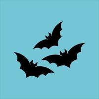 vecteurs d'illustration de chauve-souris simples sur fond bleu vecteur