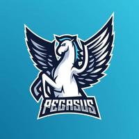 pegasus sport mascotte logo design illustration vecteur