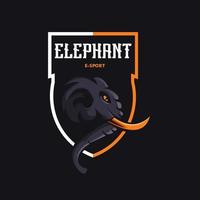 vecteur de conception de logo de mascotte de dessin animé d'éléphant