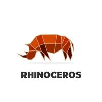 logo d'illustration de rhinocéros géométrique élégant vecteur