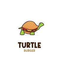 tortue burger icône illustration logo vecteur