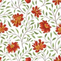 motif floral. fond transparent de fleur. s'épanouir la texture du jardin d'automne ornemental. ornement oriental avec des fleurs et des feuilles fantastiques. motifs du pays des merveilles de la peinture vecteur