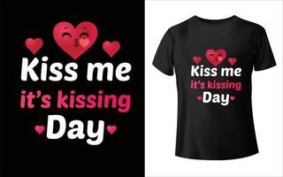 conception de t-shirt de la journée mondiale du baiser conception de t-shirt de la journée mondiale du baiser vecteur