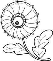 marguerite fleur décorative, camomille avec pétales et feuilles sur fond transparent. illustration vectorielle, élément de conception vecteur