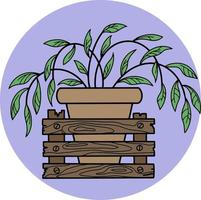 plante d'intérieur tradescantia pousse dans un pot en céramique marron, illustration vectorielle sur fond transparent vecteur