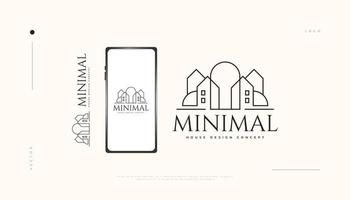 création de logo immobilier minimaliste avec style de ligne. logo de maison moderne et minimaliste pour l'identité de marque d'entreprise d'architecture ou de construction vecteur