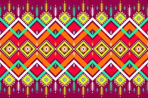 conception traditionnelle de motif ethnique géométrique pour le fond, le tapis, le papier peint, les vêtements, l'emballage, le batik, le tissu, le sarong, le style de broderie d'illustration vectorielle. vecteur