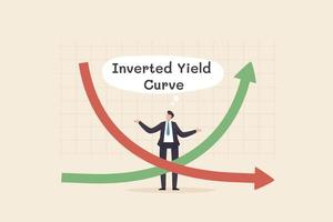 courbe des taux inversée. inflation, récession, rendements des obligations d'État. vecteur