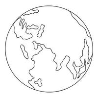 planète terre gravée isolée sur fond blanc. sphère vintage du monde dans un style dessiné à la main. vecteur