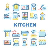 cuisine électronique collection icônes définies illustrations vectorielles vecteur
