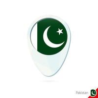 icône de broche de carte de localisation du drapeau du pakistan sur fond blanc. vecteur