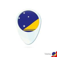 icône de broche de carte de localisation du drapeau tokelau sur fond blanc. vecteur