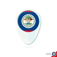 icône de broche de carte de localisation du drapeau belize sur fond blanc. vecteur