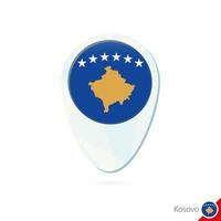 icône de broche de carte de localisation du drapeau kosovo sur fond blanc. vecteur