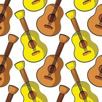 modèle vectorielle continue avec guitare jaune et marron vecteur