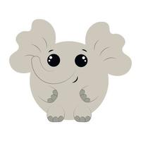 éléphant rond de dessin animé mignon. dessiner une illustration en couleur vecteur