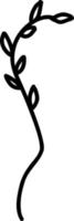 branches de fleurs avec dessin au trait de feuilles, style doodle. vecteur
