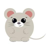 souris ronde de dessin animé mignon. dessiner une illustration en couleur vecteur