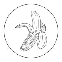 banane vecteur icon.line art abstrait banane illustration sur fond blanc.fruit,aliments sains.élément de conception,logo,emblème