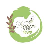 vecteur de conception de modèle de logo de magasin de nature
