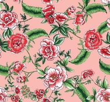 joli motif floral avec des roses et des feuilles parfait pour la décoration et le textile vecteur