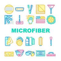 microfibre pour les icônes de collection propres définir le vecteur