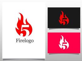 feu de logotype avec numéro. élément de conception de logo vecteur