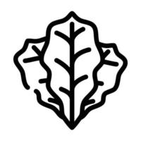 feuilles d'épinards ligne icône illustration vectorielle vecteur