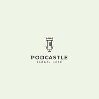 création de logo de château de podcast vecteur