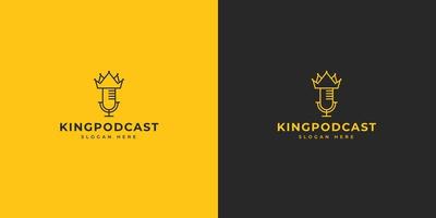 podcast avec création de logo en forme de couronne vecteur