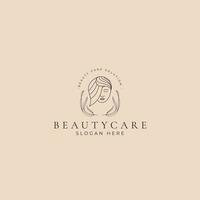 création de logo visage beauté femme vecteur