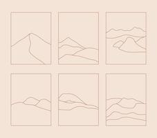 ensemble de logos de paysage bohème dans un style minimaliste tendance vecteur