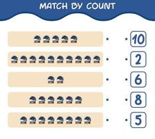 match par nombre de boules de neige en verre de dessin animé. match et jeu de comptage. jeu éducatif pour les enfants d'âge préscolaire et les tout-petits vecteur