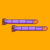 torpille mer weapon.flat illustration dessin au trait vector.weapons contre les navires. vecteur