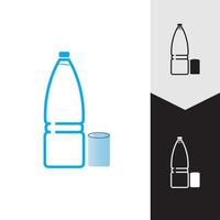 bouteille en plastique et icône de vecteur de verre