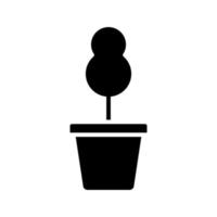 plante dans un vecteur d'icône de pot