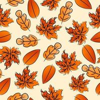 motif de feuilles d'automne sans soudure vecteur