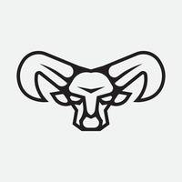 concept de logo de tatouage de tête de chèvre vecteur
