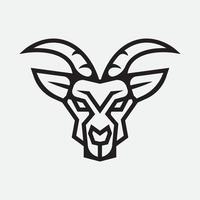 concept de logo de tatouage de tête d'agneau vecteur