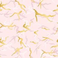 marbre rose avec illustration vectorielle de motif sans couture de veines dorées vecteur