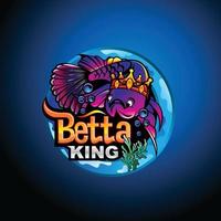 création de logo de mascotte betta fish king vecteur