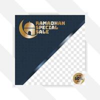 pack de médias sociaux du ramadan. modèle de présentation d'entreprise. ensemble de billets de blog carrés modernes bannière d'informations simple modifiable, idée de couverture de livre à la mode. minimal. pour l'application, le style d'affichage numérique de la messagerie Web. vecteur