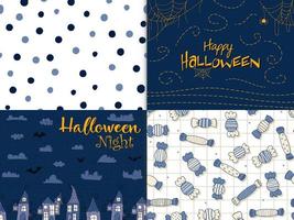 ensemble d'illustrations et de motifs. halloween - 31 octobre. illustration de doodle dessinés à la main. La charité s'il-vous-plaît. joyeux halloween 2022. vecteur