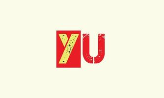 alphabet lettres initiales monogramme logo yu, uy, y et u vecteur