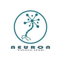 logo de neurone ou icône de modèle d'illustration de conception de logo de cellule nerveuse avec concept de vecteur