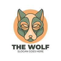 illustration de mascotte de logo de ligne de loup vecteur