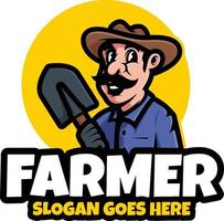illustrations de carton de mascotte de logo d'agriculteur vecteur