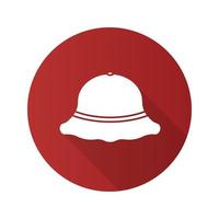 icône de glyphe d'ombre longue à motif plat de chapeau de pêcheur. équipement de pêche. illustration vectorielle silhouette vecteur