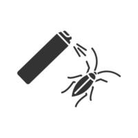 icône de glyphe d'appât de cafards. spray anti-cafards. antiparasitaire. symbole de silhouette. espace négatif. illustration vectorielle isolée vecteur