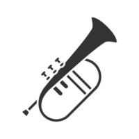 icône de glyphe bugle. cornet. bugle. symbole de la silhouette. espace négatif. illustration vectorielle isolée vecteur